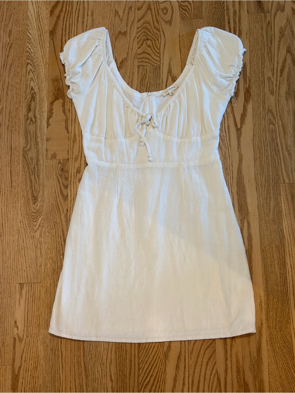 La Hearts White Tie-Front Mini Dress